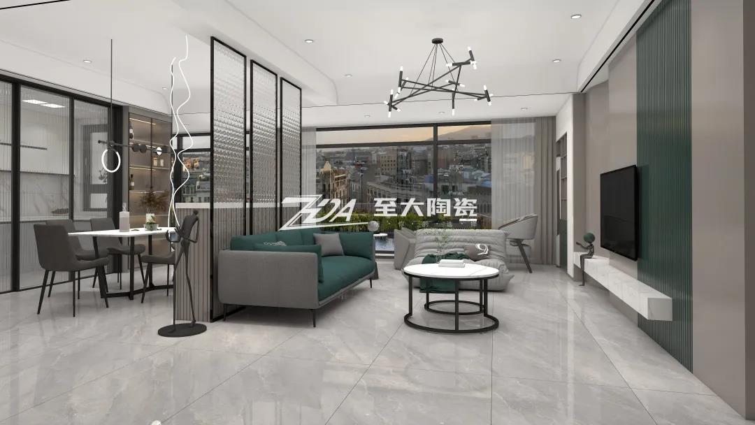 至大陶瓷银鼎灰构筑清新明亮的空间(图3)