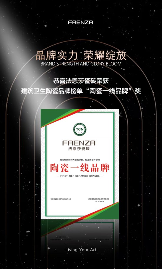 以创新为驱动以品质为支撑法恩莎瓷砖近期荣获两项重要奖项(图1)