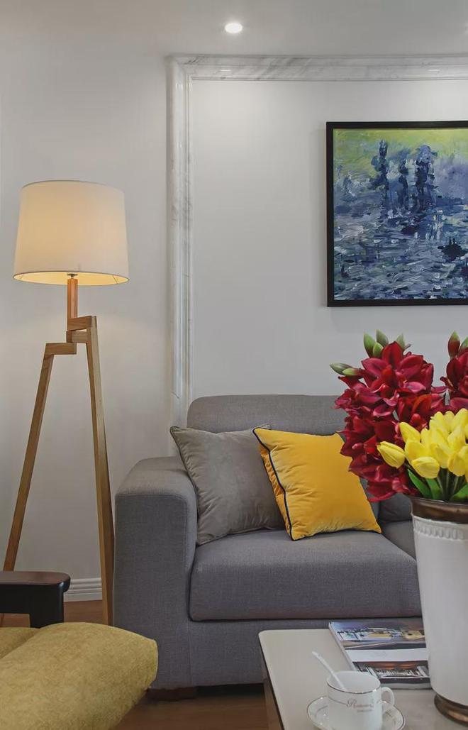 120㎡现代简约风三居室大理石瓷砖电视墙真好看！(图2)