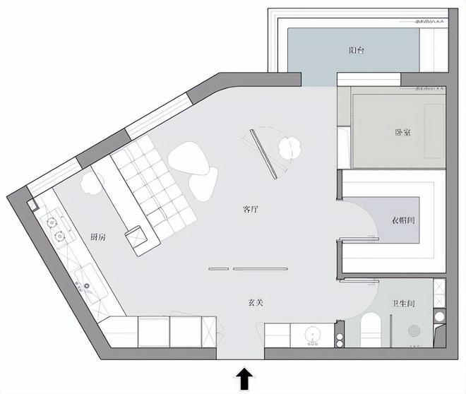 一个人的生活43㎡的自由与浪漫享受独有的温暖与舒适(图2)
